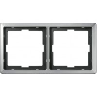 Рамка 2 поста Merten Artec. Колір Сталь MTN481246 
