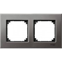 Рамка 2-постовая Merten M-Elegance Металл. Цвет Серый родий (MTN403214) Рамка 2-постовая Merten M-Elegance Металл. Цвет Серый родий (MTN403214)