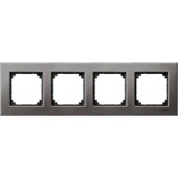 Рамка 4-постовая Merten M-Elegance Металл. Цвет Серый родий (MTN403414) Рамка 4-постовая Merten M-Elegance Металл. Цвет Серый родий (MTN403414)