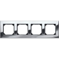 Рамка 4-постова Merten M-Elegance метал. Колір Хром MTN403439 