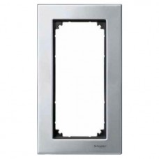 Рамка 2-постовая без перегородки Merten M-Elegance Металл. Цвет Платина-серебро (MTN403860)