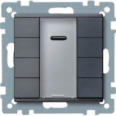 4-кнопочный выключатель KNX plus с ик-приемником Merten System M Антрацит MTN627914