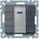 4-кнопочный выключатель KNX plus с ик-приемником Merten System M Антрацит MTN627914