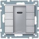4-кнопочный выключатель KNX plus с ик-приемником Merten System M Алюминий MTN627960