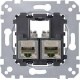 Механізм комп'ютерної розетки RJ45 2 поста, кат. 5 STP, MTN4575-0012