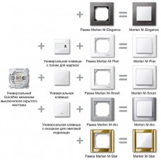 Рамка 2-постовая без перегородки Merten M-Elegance Стекло Сапфир MTN4025-3278 
