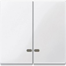 Двойная клавиша с окошком для световой индикации Merten System M.  Полярно-белый MTN3420-0319 
