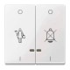 Двойная клавиша с пиктограммами «перечеркнутый звонок» и «горничная» и с подсветкой Merten System M. Цвет Полярно-белый