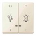 Двойная клавиша с пиктограммами «перечеркнутый звонок» и «горничная» и с подсветкой Merten System M. Цвет Бежевый MTN3429-0344 