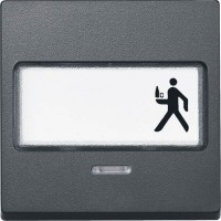 Клавіша з полем для напису та віконцем для світлової індикації Merten System M. Колір Антрацит MTN434614 