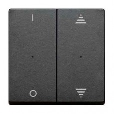 Клавіша для модуля 2-кнопкового вимикача KNX з символами "I/0" та "вгору/вниз" Merten System M. Колір Антрацит MTN625614 