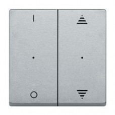 Клавіша для модуля 2-кнопкового вимикача KNX з символами "I/0" та "вгору/вниз" Merten System M. Колір Алюміній MTN625660 
