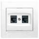 AYA4400121 Розетка компьютерная двойная RJ45, кат.5e, 125 ­МГц, UTP серии Anya