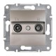 ⚡Розетка TV-R проходная 4 dB Asfora бронза (EPH3300269)