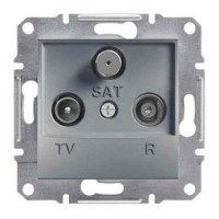 ⚡Розетка TV-R-SAT концевая 1 dB Asfora сталь (EPH3500162)