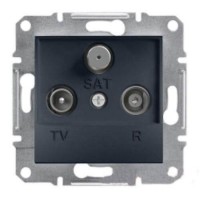 ⚡Розетка TV-R-SAT проходная 8 dB Asfora антрацит (EPH3500371)