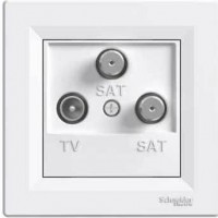 ⚡Розетка TV-SAT-SAT концевая 1 dB Asfora белая (EPH3600121)