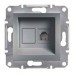 Розетка телефонная RJ11 Schneider Electric серии Asfora сталь (EPH4100162)