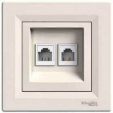 ⚡Розетка комп'ютерна подвійна категорії 5e UTP Asfora (EPH4400123)