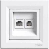 ⚡Розетка подвійна телефонна RJ11 + комп'ютерна RJ45 Asfora (EPH4900121) ⚡Розетка подвійна телефонна RJ11 + комп'ютерна RJ45 Asfora (EPH4900121)