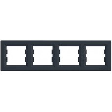 ⚡ Рамка 4-х постовая горизонтальная Asfora антрацит (EPH5800471)