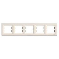 ⚡Рамка 5-ти постова горизонтальна Asfora кремова (EPH5800523)