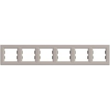 ⚡Рамка 6-ти постовая горизонтальная Asfora бронза (EPH5800669)