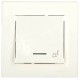 ⚡Кнопочный выключатель с подсветкой и символом звонок Asfora IP20 белый (EPH1700121)