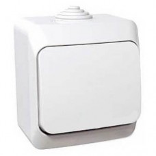 WDE000510 Одноклавишный наружный выключатель 16A IP44 серии Cedar Plus. Цвет Белый
