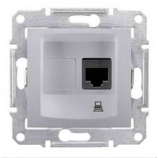 SDN4900160 Компьютерная розетка STP RJ45 кат.6e экранированная Sedna. Цвет Алюминий