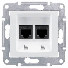 SDN4600121 Компьютерная розетка двойная STP RJ45 кат.5e экранированная Sedna. Цвет Белый