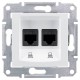 ⚡SDN4600121 Компьютерная розетка двойная STP RJ45 кат.5e экранированная Sedna. Цвет Белый