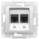 ⚡SDN5000160 Компьютерная розетка двойная UTP RJ45 кат.6 экранированная Sedna. Цвет Алюминий ⚡SDN5000160 Компьютерная розетка двойная UTP RJ45 кат.6 экранированная Sedna. Цвет Алюминий