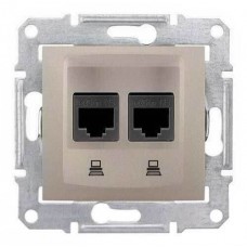 SDN4600168 Компьютерная розетка двойная UTP RJ45 кат.5e экранированная Sedna. Цвет Титан