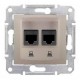 ⚡SDN4600168 Компьютерная розетка двойная UTP RJ45 кат.5e экранированная Sedna. Цвет Титан