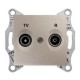⚡SDN3301868 Розетка TV/R проходная 4 dB Sedna. Цвет Титан