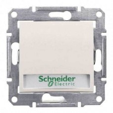 SDN1600323 Кнопковий вимикач з підсвічуванням і утримувачем для напису 10A серії Sedna. Колір Слонова кістка