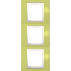 Рамка трехместная Unica Plus. Цвет Зелёное яблоко MGU6.006V.563