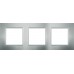 MGU6.706.55 Рамка 3-місна Unica Quadro. Колір Сріблястий