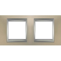 Рамка двухместная Unica Top. Цвет Титановый/Алюминий MGU66.004.095