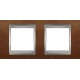 Рамка двухместная Unica Top. Цвет Черешня/Алюминий MGU66.004.0M2