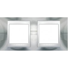 Рамка 2-местная Unica Top. Цвет Блестящий хром/Белый MGU66.004.810