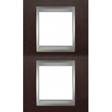 Рамка двухместная Unica Top. Цвет Табак/Алюминий MGU66.004V.0M4