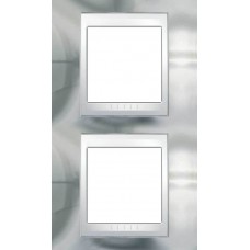 Рамка 2-местная Unica Top. Цвет Блестящий хром/Белый MGU66.004V.810