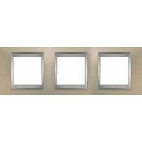 Рамка трехместная Unica Top. Цвет Титановый/Алюминий MGU66.006.095