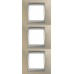 Рамка 3-местная Unica Top. Цвет Титановый/Алюминий MGU66.006V.095
