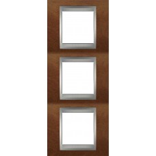 Рамка 3-місна Unica Top. Колір Черешня/Алюміній MGU66.006V.0M2