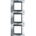 Рамка 3-местная Unica Top. Цвет Блестящий хром/Графит MGU66.006V.210