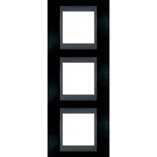Рамка трехместная Unica Top. Цвет Черный родий/Графит MGU66.006V.293
