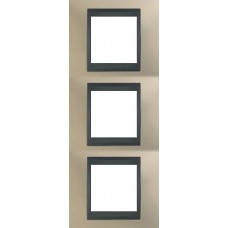 Рамка трехместная Unica Top. Цвет Титановый/Графит MGU66.006V.295